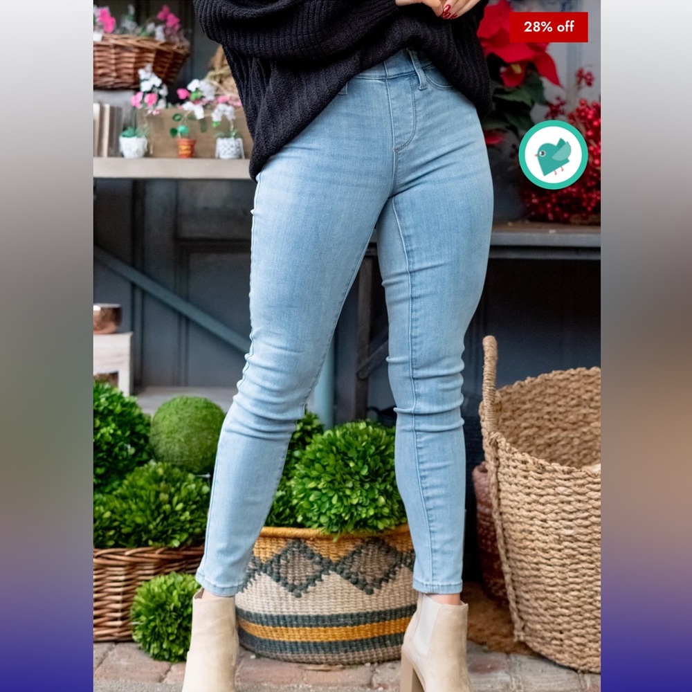 NWT Judy blue mid-rise skinny fit pull-on jeans in sz 11/30 - Picture 7 of 14